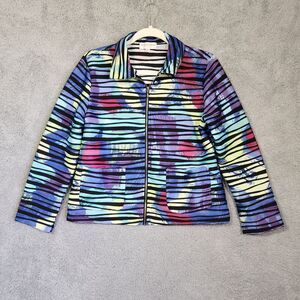Draper's & Damons Women's Blazer Jacket Long Sleeve Colorful‎ Size Petite Medium